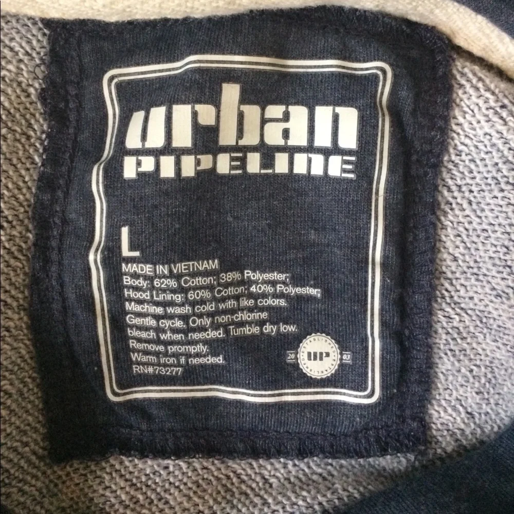 Urban Pipeline Heathered Blue‎ Pullover Hoodie Large Soft Casual